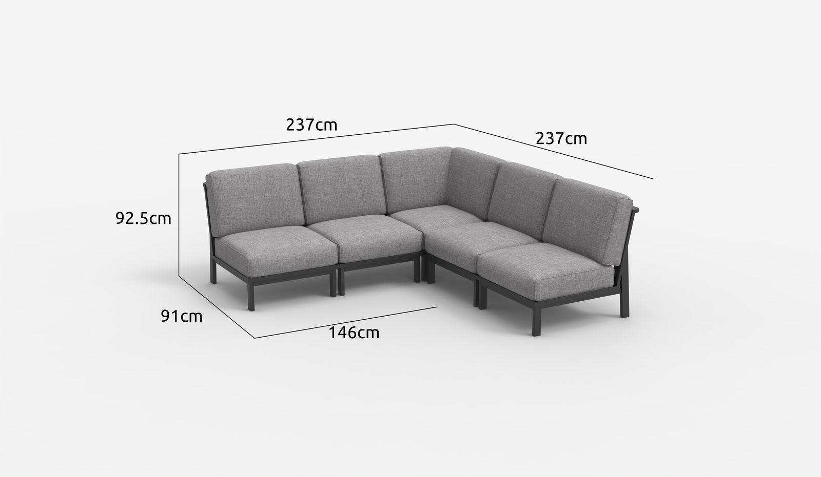 Airy 5 Seater Sectional Sofa