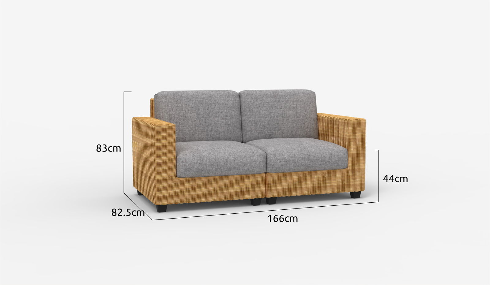 Femshade Rattan Outdoor 2 Seater Sofa