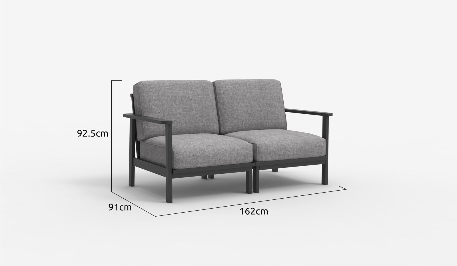 Airy Aluminium Outdoor 2 Seater Sofa