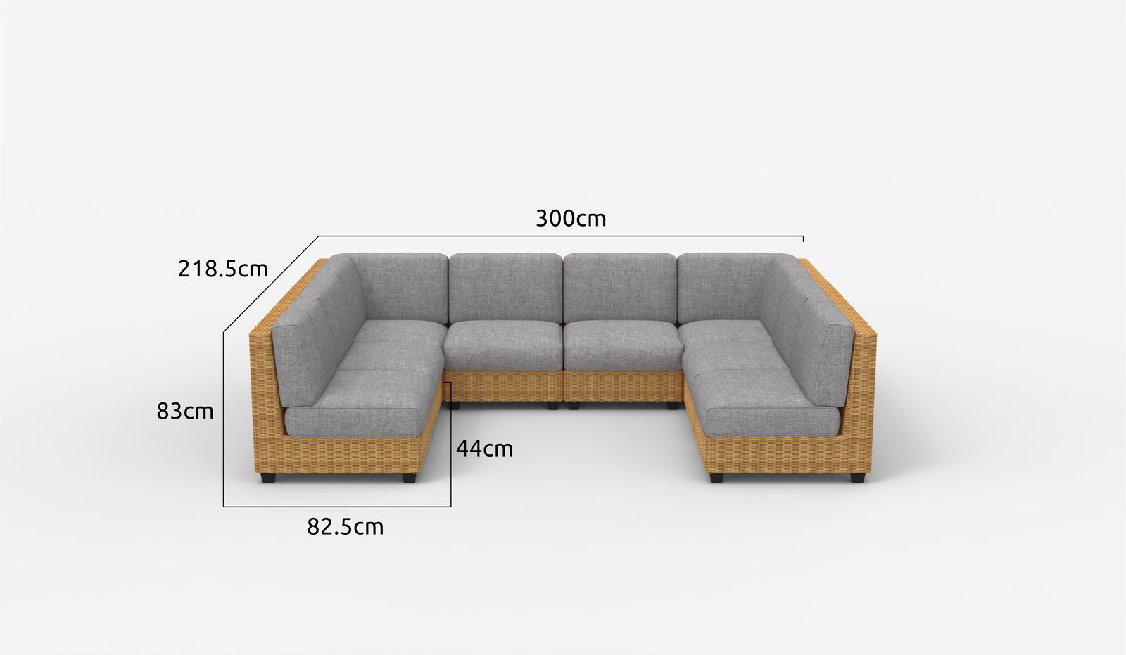 Femshade Rattan Outdoor 8-Seater Corner Sectional Sofa