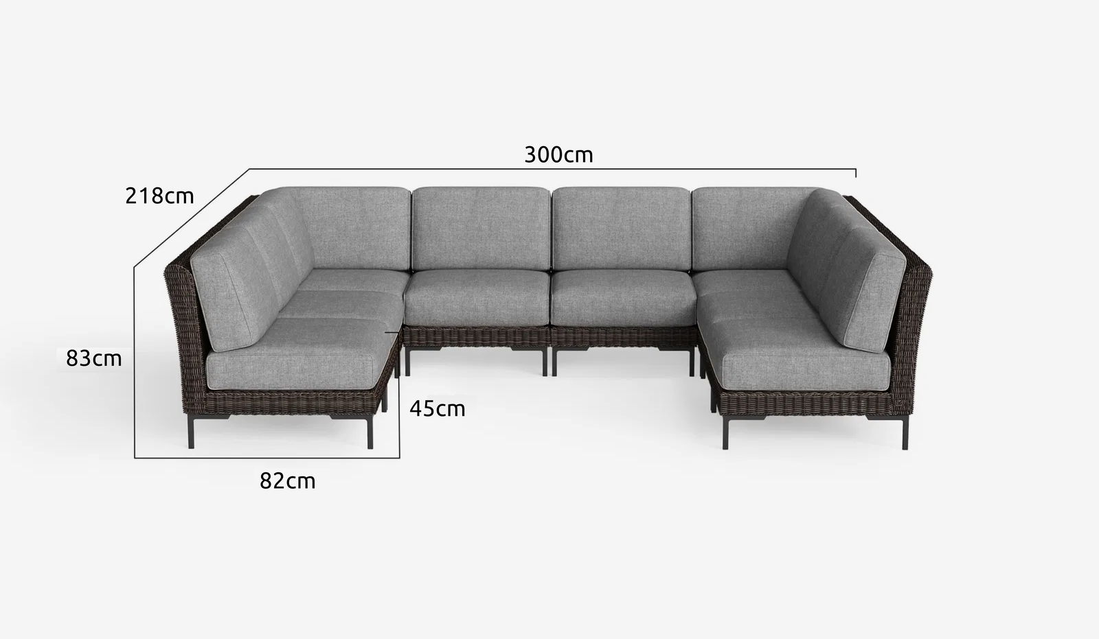 Sonetts Rattan Outdoor 8-Seater Corner Sectional Sofa