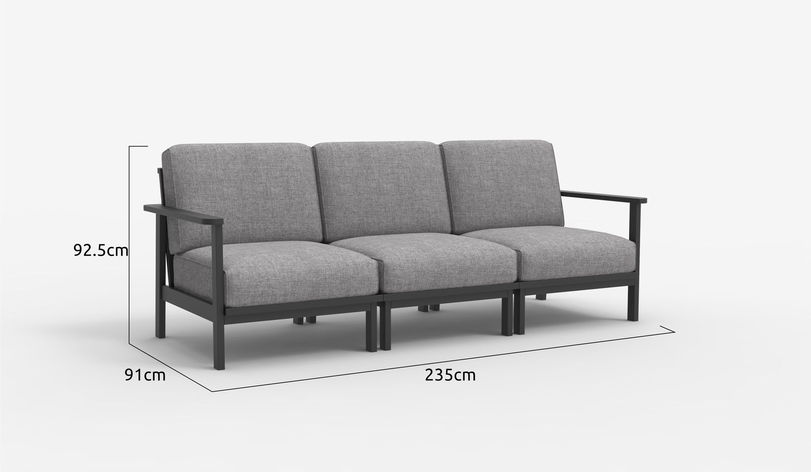 Airy Aluminium Outdoor 3 Seater Sofa