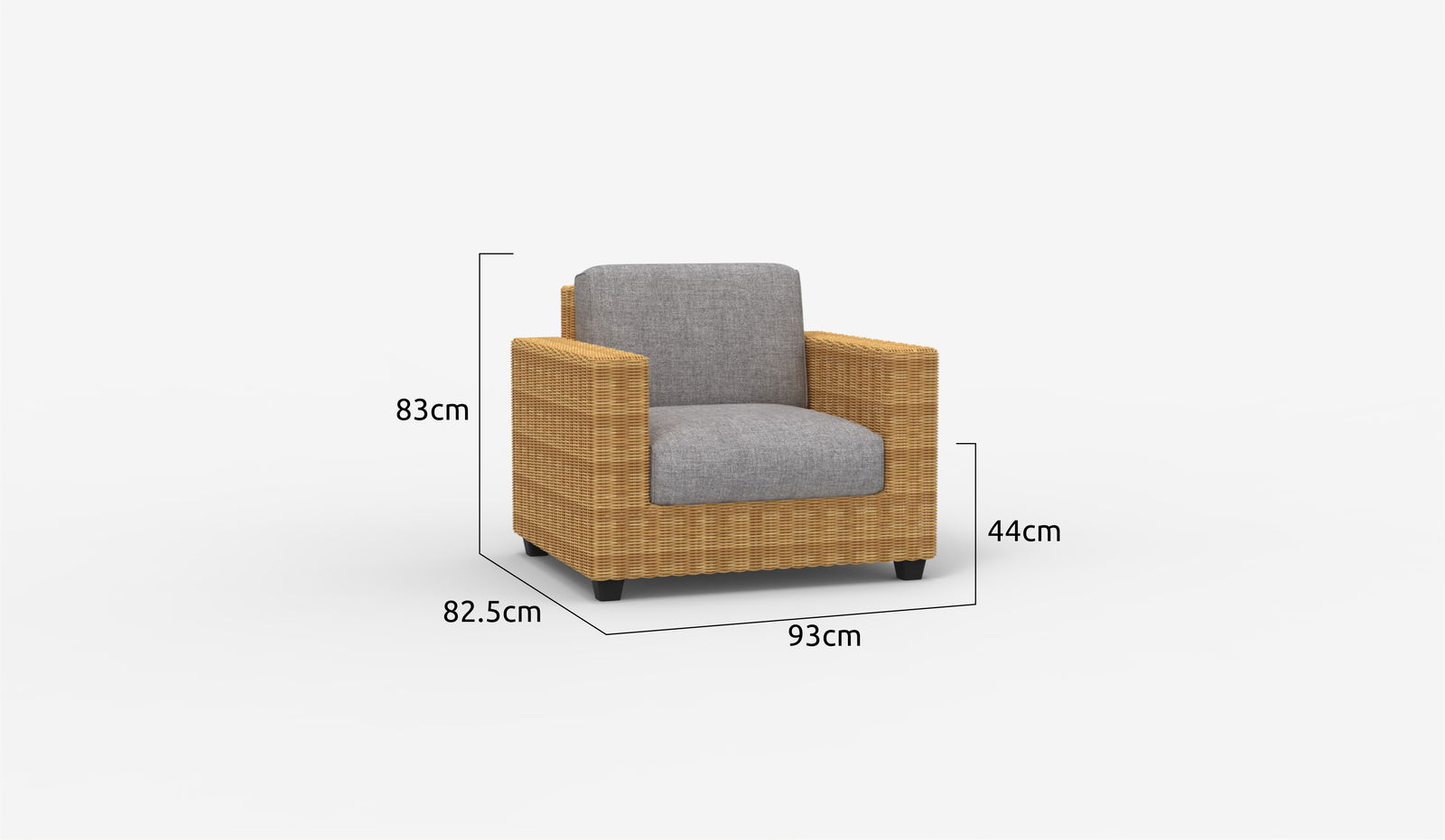 Femshade Rattan Outdoor Single Sofa