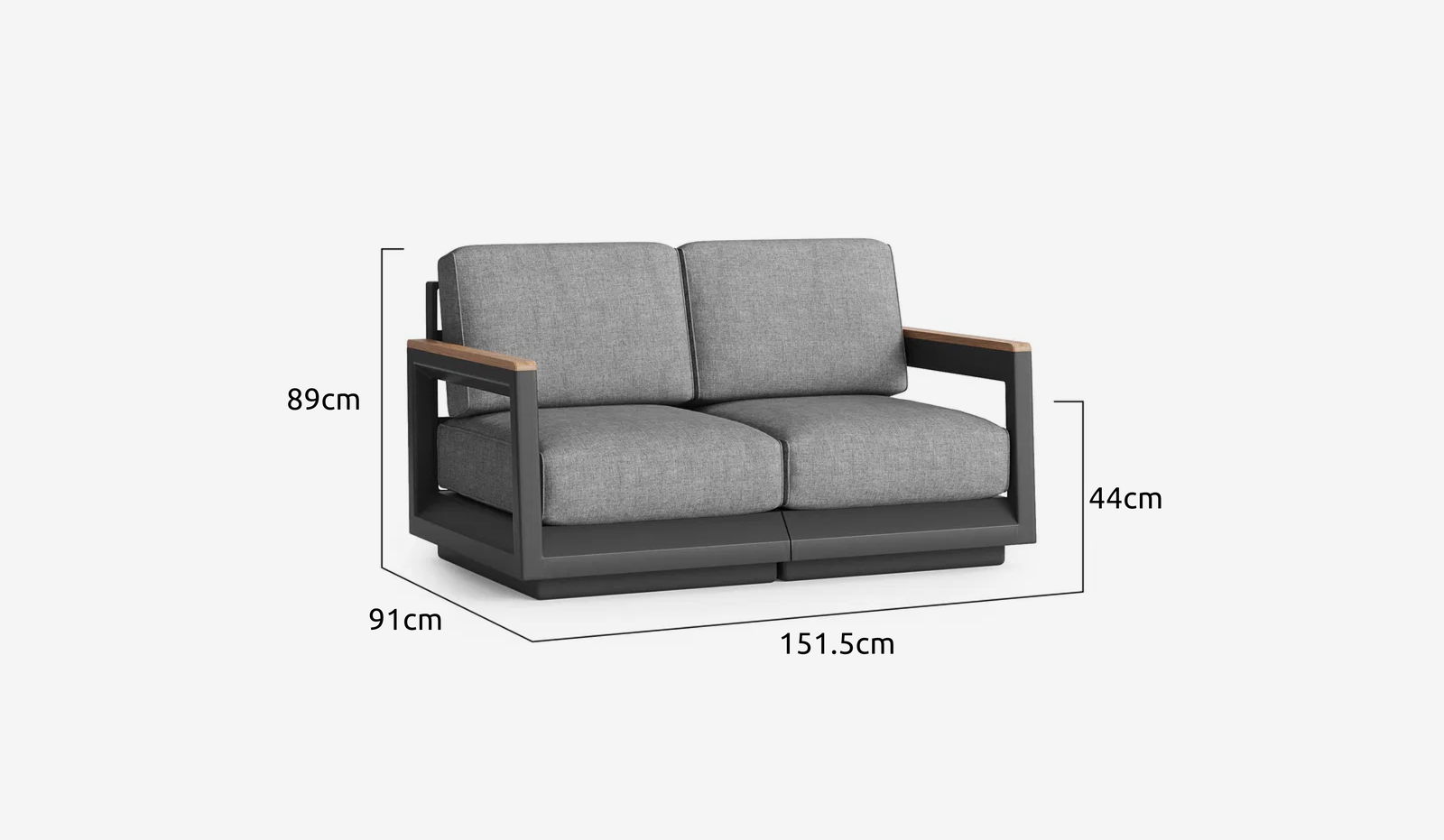 Indus Aluminium Outdoor 2 Seater Sofa