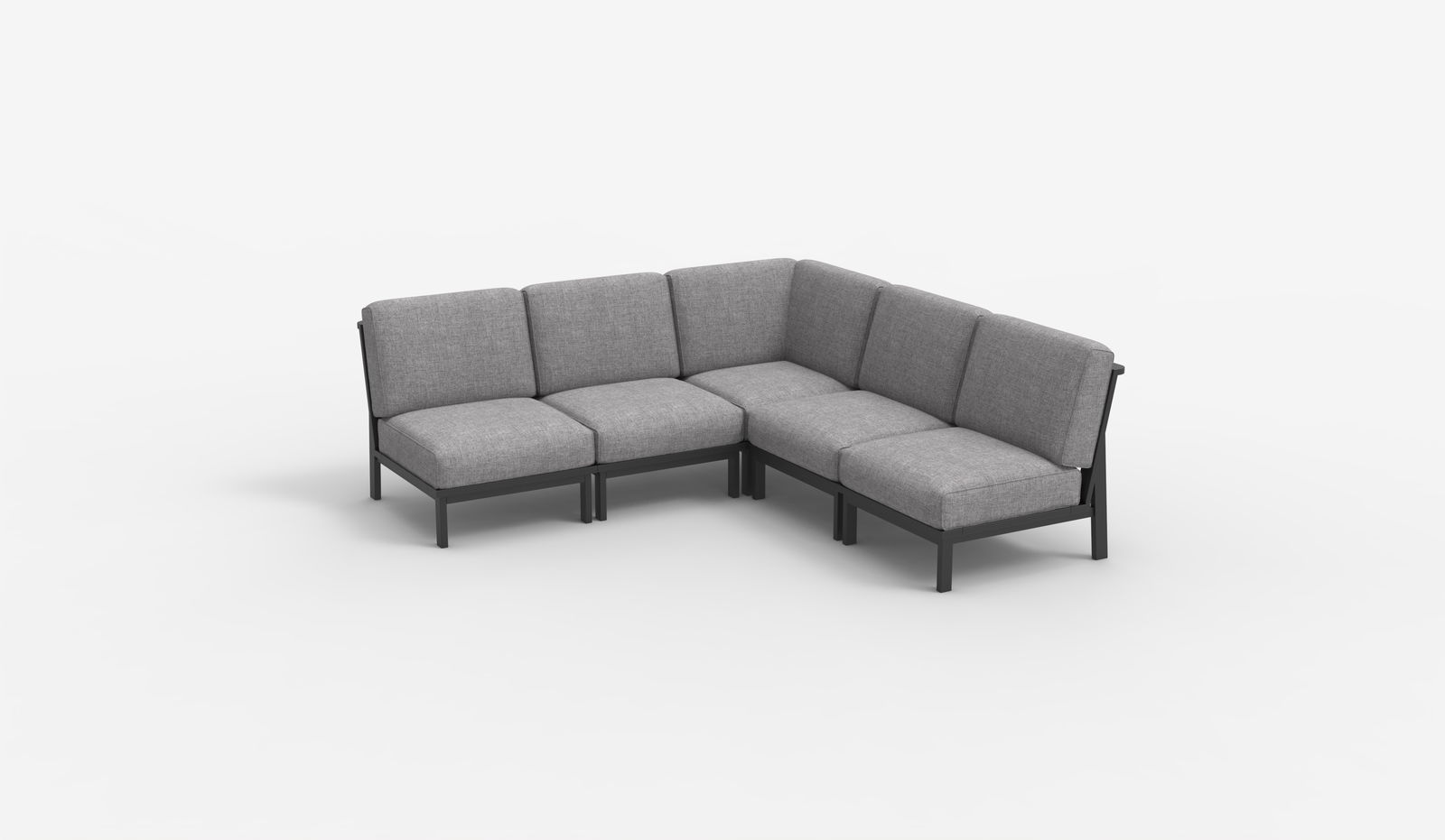 Airy Aluminium Outdoor 5-Seater Corner Sectional Sofa