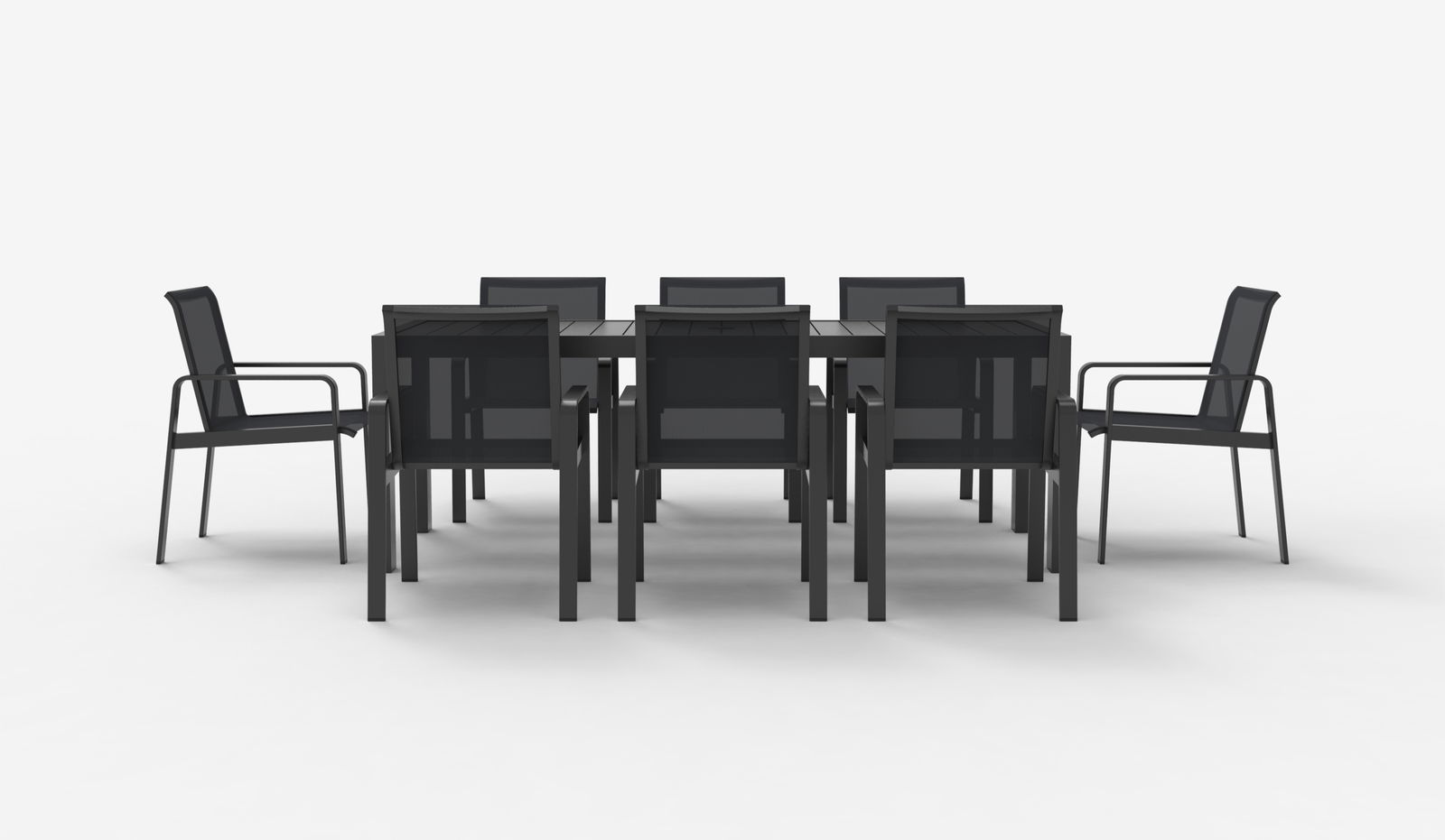 Breeze Dark Grey Aluminum 8 Seater Outdoor Dining Set